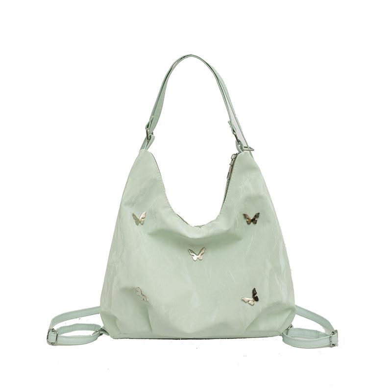 

Large capacity bag women s summer senior sense niche commuter tote bag double shoulder single shoulder crossbody backpack зелений