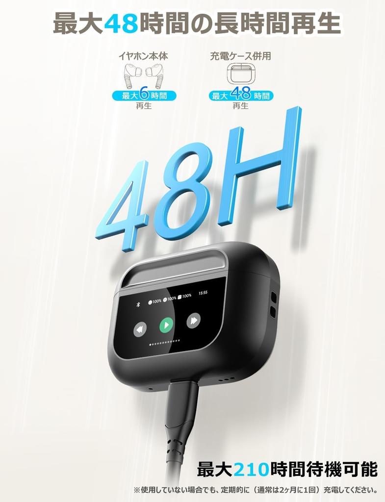 Wireless Bluetooth Earphones for 2025 Touchscreen with Bluetooth IPX7 Noise Up to 48 Hours of Automatic ENC HiFi Sound Compact and Compatible with and