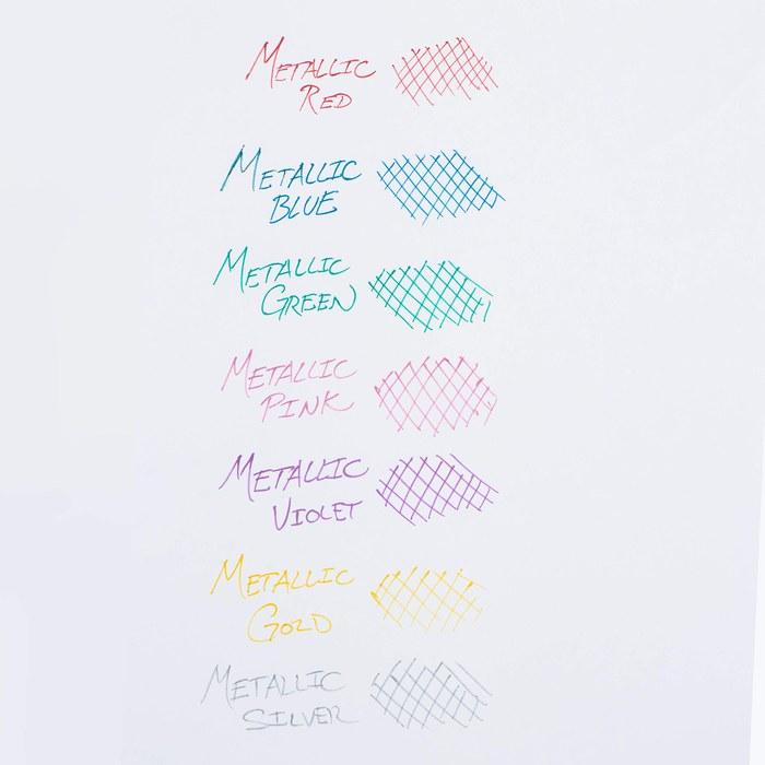 Pentel Sunburst Metallic Gel Pen, M Line, Permanent, Assorted Ink, 5 Count (K908MBP5 M1)