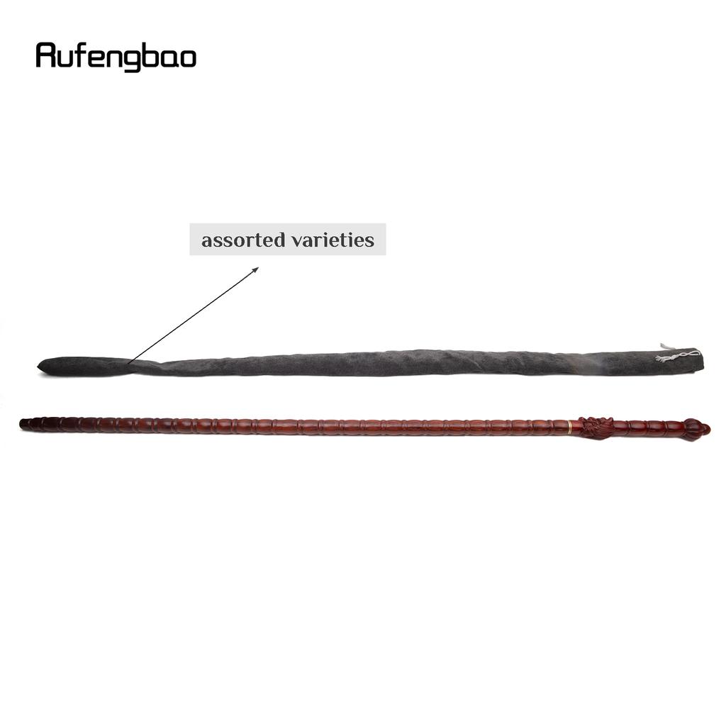 Red Round Wooden Bamboo Joint Walking Stick Decorative Cospaly Party Wood Walking Cane Halloween Mace Wand Crosier 124cm