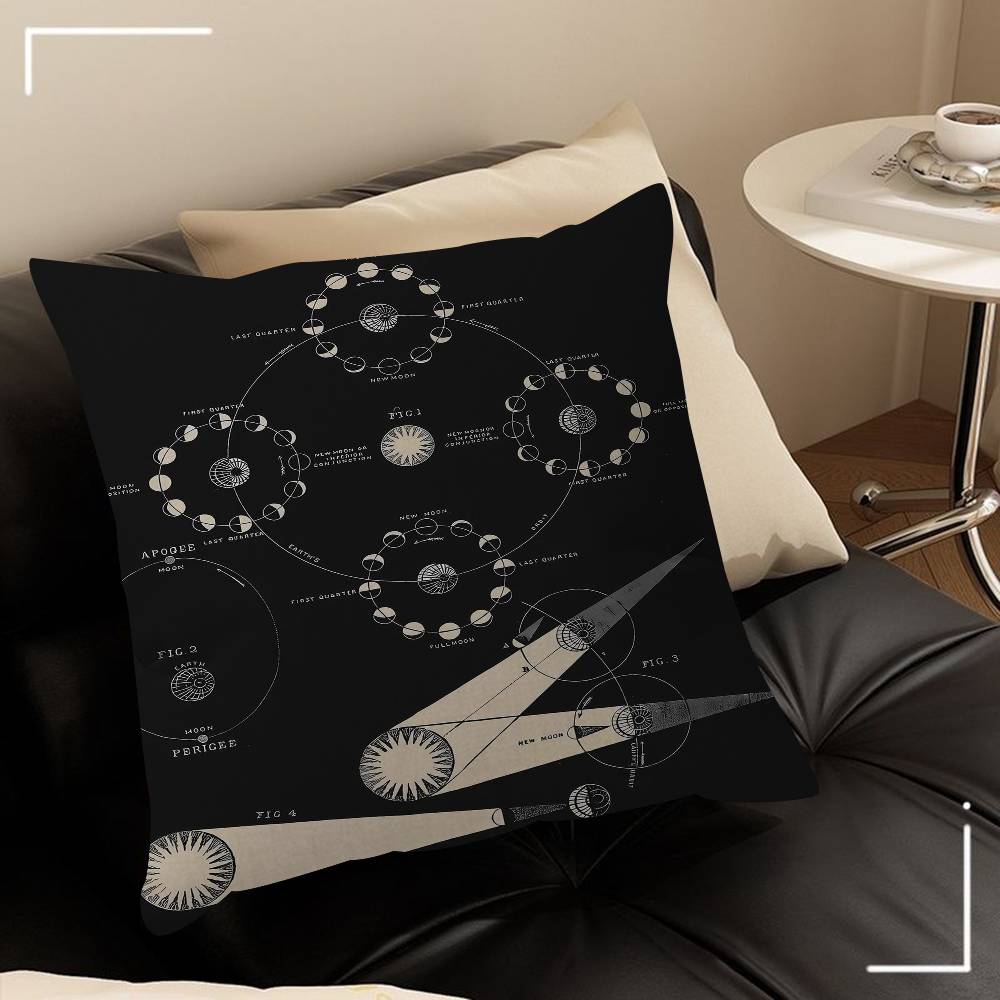 Vintage Space Astronomy Solar System Map Moon Pillow Cover Design Cushion Cover Decor Holiday Decorati