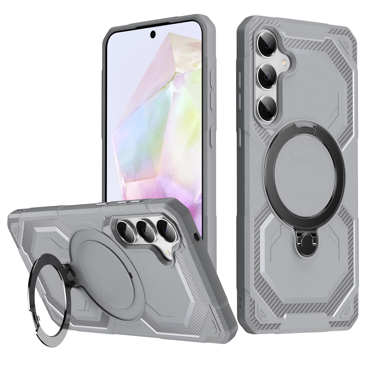 

For Samsung Galaxy A35 5G/A55 5G Case Compatible with MagSafe Kickstand TPU+PC Phone Cover Grey