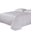 White Satin Stripe Duvet Cover and Pillowcase Set for Hotel or Guesthouse Bedding