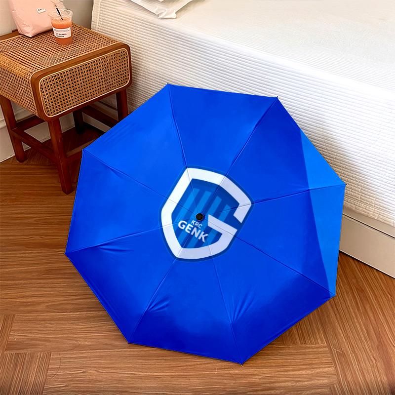 KRC Genk  pattern, automatic folding umbrella, portable and foldable design, 8 ribs, a Christmas or birthday gift.