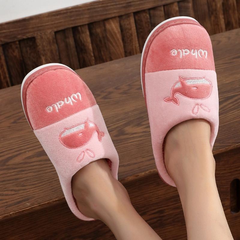Wholesale Cotton Slippers Cartoon Fish Couple Home Two-tone Sole Anti-slip Slippers