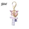 Comfortable To Carry Keychain Purple Series Pendant Sequins Star Initial Letter Charm Key