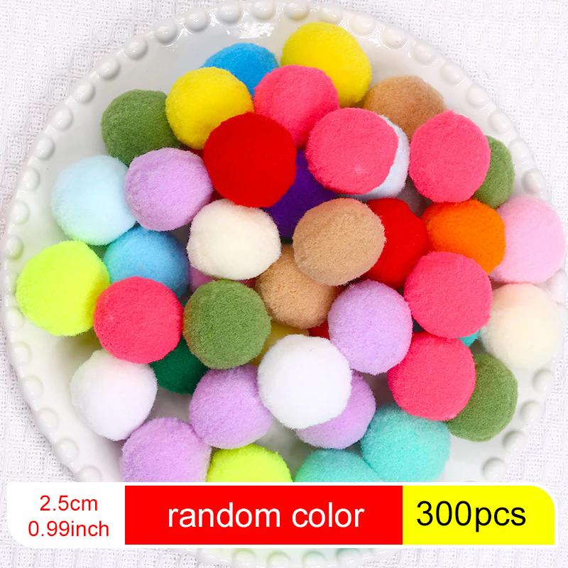 100~300pcs Mini Fluffy Soft Ball Handmade Accessories Colorful High Elastic Balls DIY Polyester Plush Ball 0.8cm~3cm TMZ