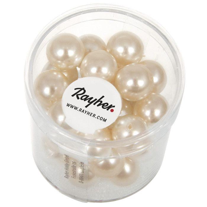 Renaissance Perles en verre , 10mm boîte 35pces, rose poudre