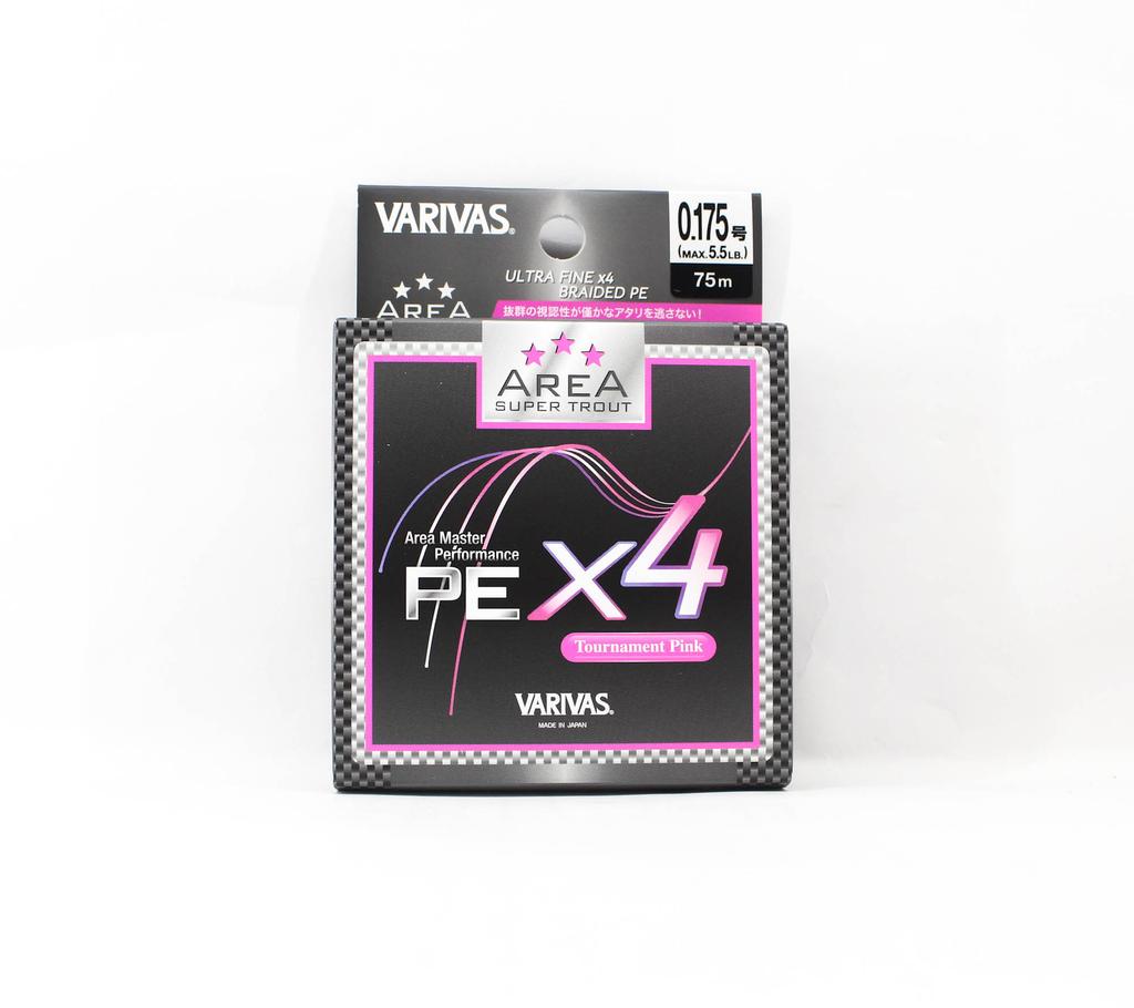 Tresse Varivas Eging Premium X4 Milky 150m - PE 0.8 - 15lb - Rose - Neuve