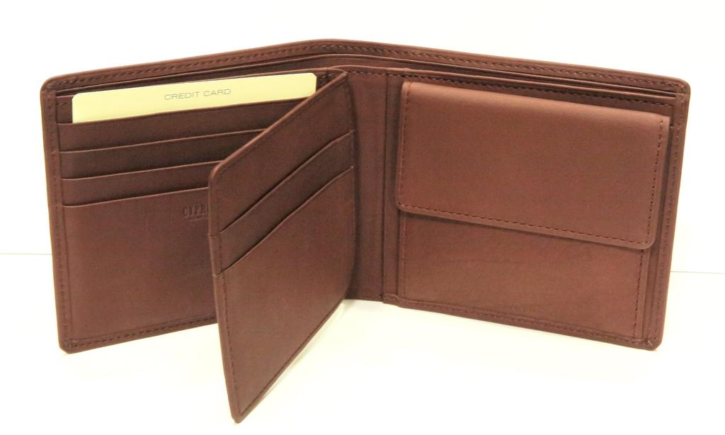 wallet flap and coin Rainier calfskin 1116 [CYPRUS] Bi-fold (with compartment) (wine)