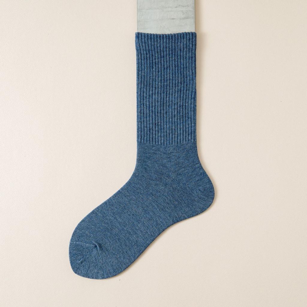 Female Autumn and Winter New Retro All-match Pure Color Cotton Tube Stack Socks
