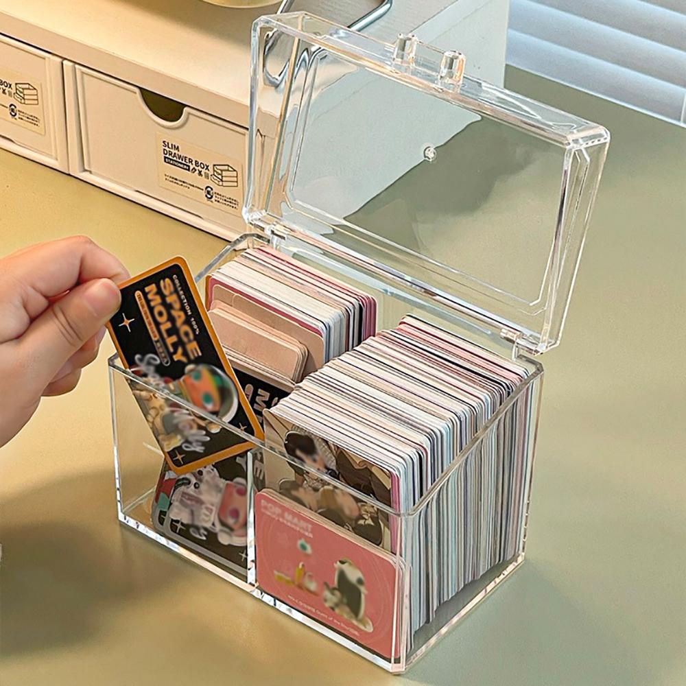 Transparent Photocards Holder 12*10*9.5cm Acrylic Card Storage Box Organizer Box Case Container Card Collection Postcard