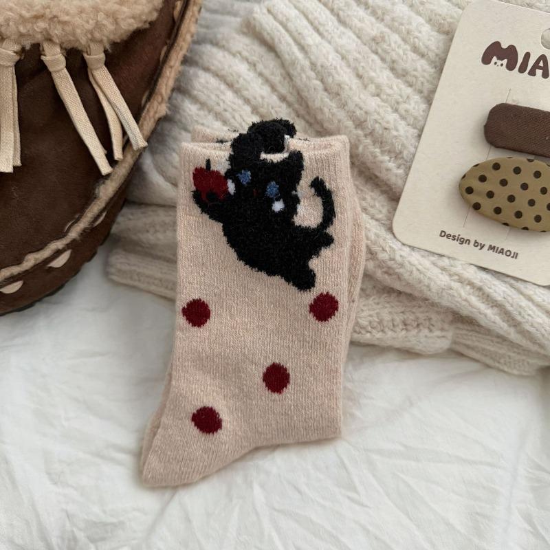 

Женские шерстяные носки с сочетанием кофейного и розового клетчатого кружева 1 pair