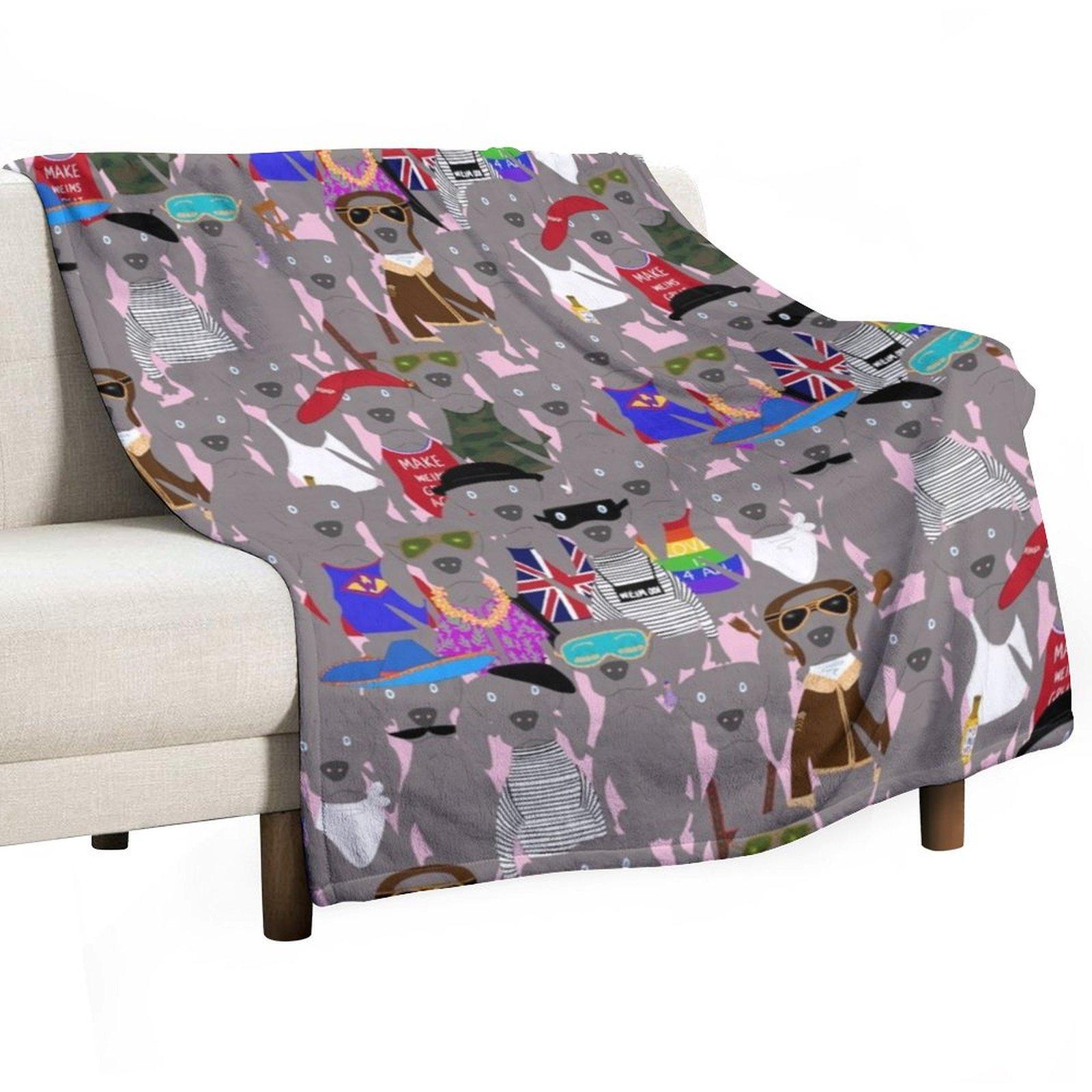 

Big Dog Weim Nation Grey Ghost Weimaraner Hand-painted Pet Pattern on Pink Throw Blanket Decorative Throw Beautifuls Blankets 30x40in