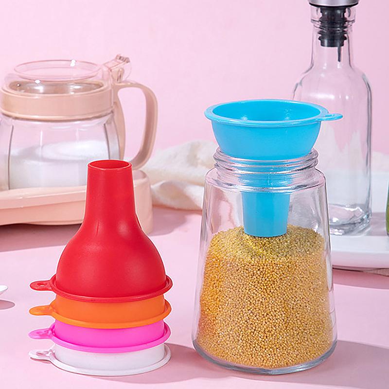 1PC Large Diameter Funnel Silicone Wide-Mouth Funnel Wide Mouth Pour Oil Milk Powder Beans Dispense Funnel Kitchen Tool