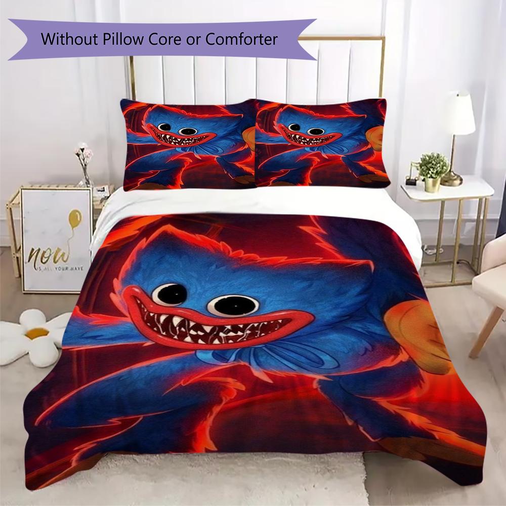 poppy playtime Pattern Bedding,Quilt Set Quilt Cover Pillowcase Home Birthday Gift(1 * duvet cover + 2 * pillowcase, without core)_lx