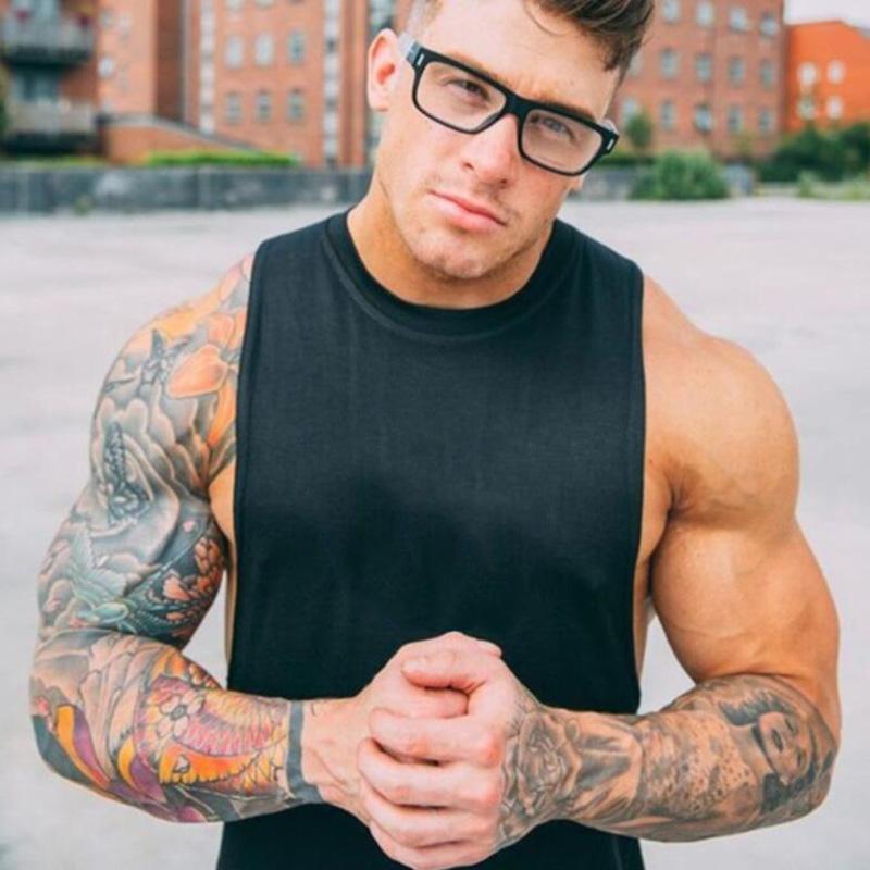 GYM ANIMAL Fitnessstudios Kleidung Bodybuilding Tanktops Herren Hemd Fitnesskleidung Weste Singlet Ärmelloses Hemd Einfache Baumwolle Muskel Unterhemd