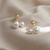 French Light Luxury Fashion Temperament Simple Retro Pearl Earrings Women'S Earrings Tide A Two-Wear Earrings
