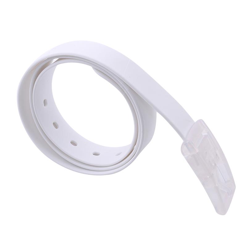 Fashion Plastic Belt Friendly Candy Multi Color Silicone Rubber Leather Belt Smooth Buckle For Women Men Adjustable