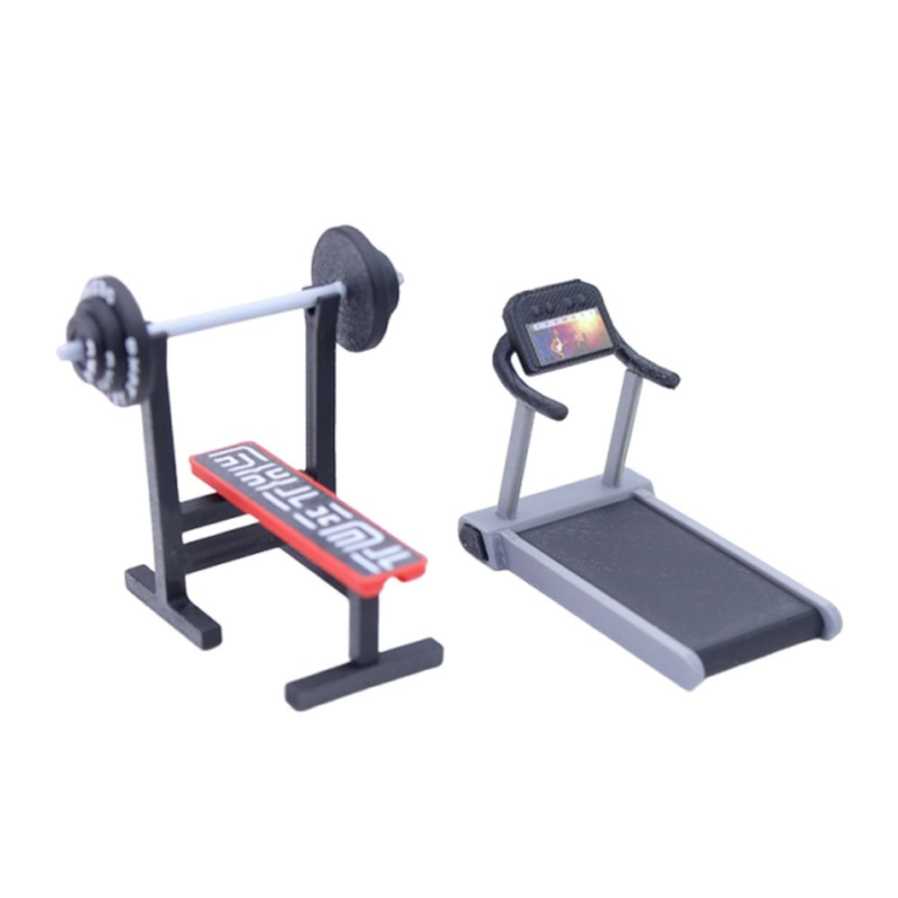 Grey Dollhouse Fitness Equipment 1/12 Scene Model Creative Doll House Treadmill  Toy