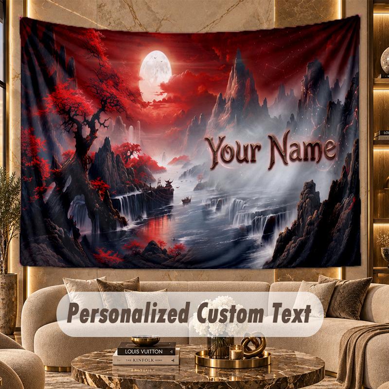 Space Cosmic (126) Theme Personalized Tapestry Custom Name Text Wall Hanging Tapestry Home Background Decoration