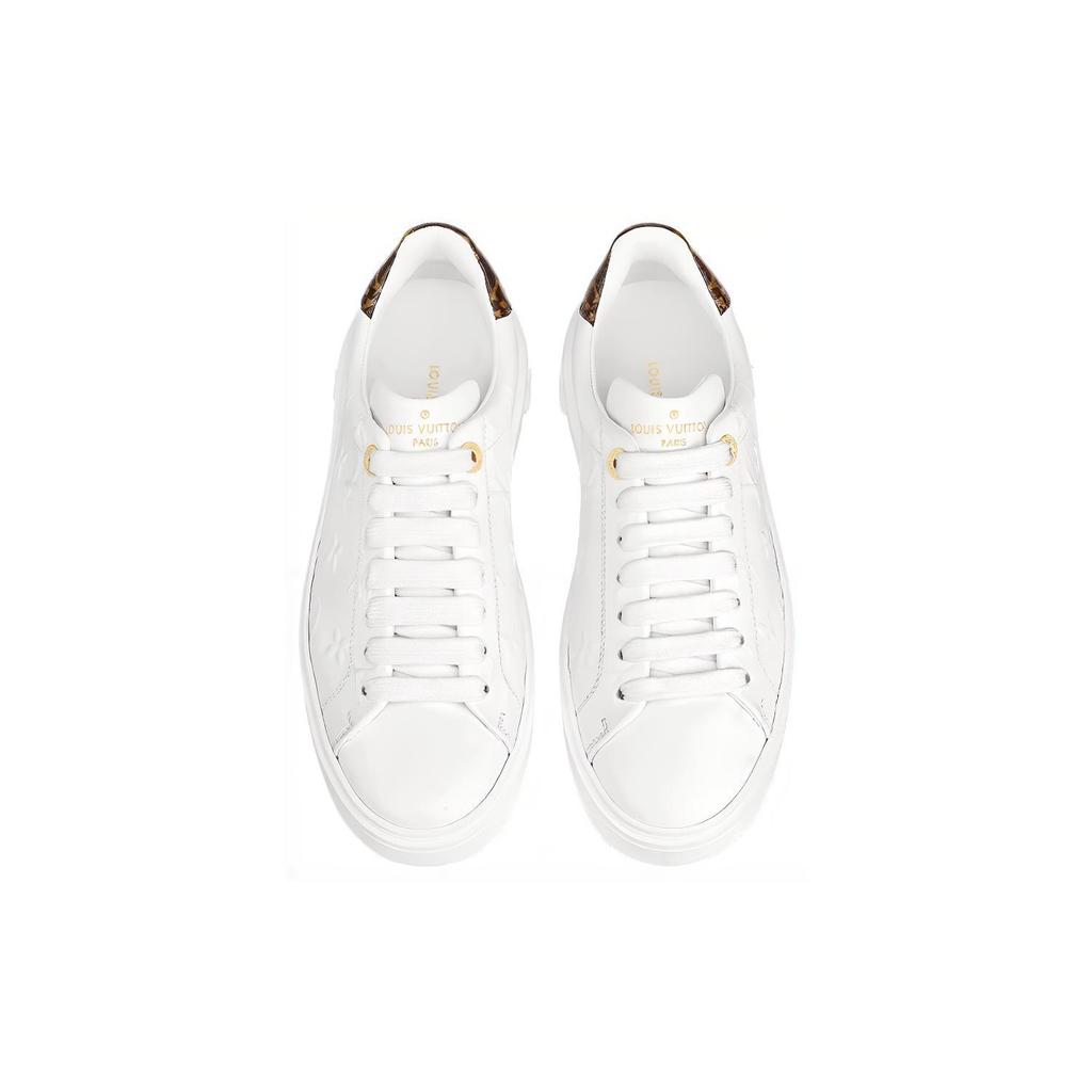 LOUIS VUITTON Time Out Sneakers 'White With White Monogram' Women's 1A9HBT