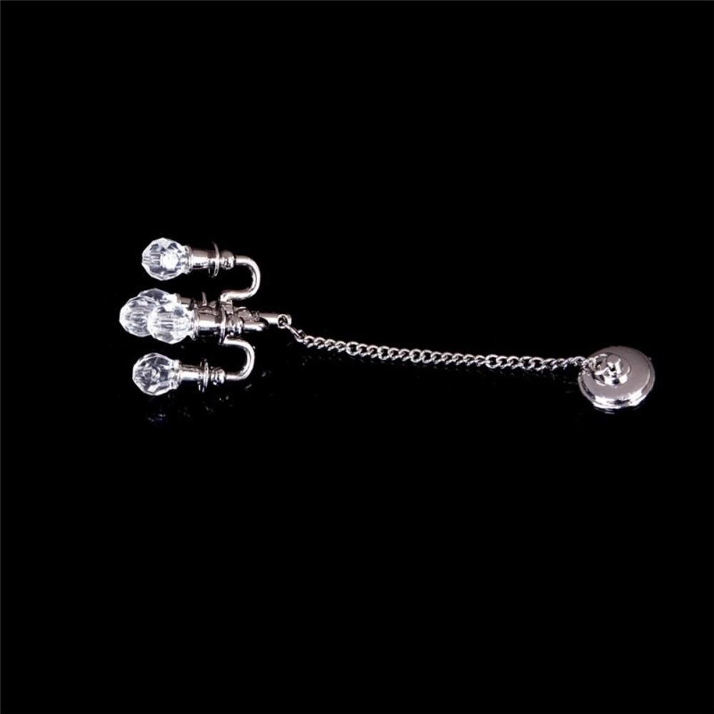 Playing Scene Mini Five-head Chandelier Gold/silver Ceiling Lamp Model  Doll House Accessories