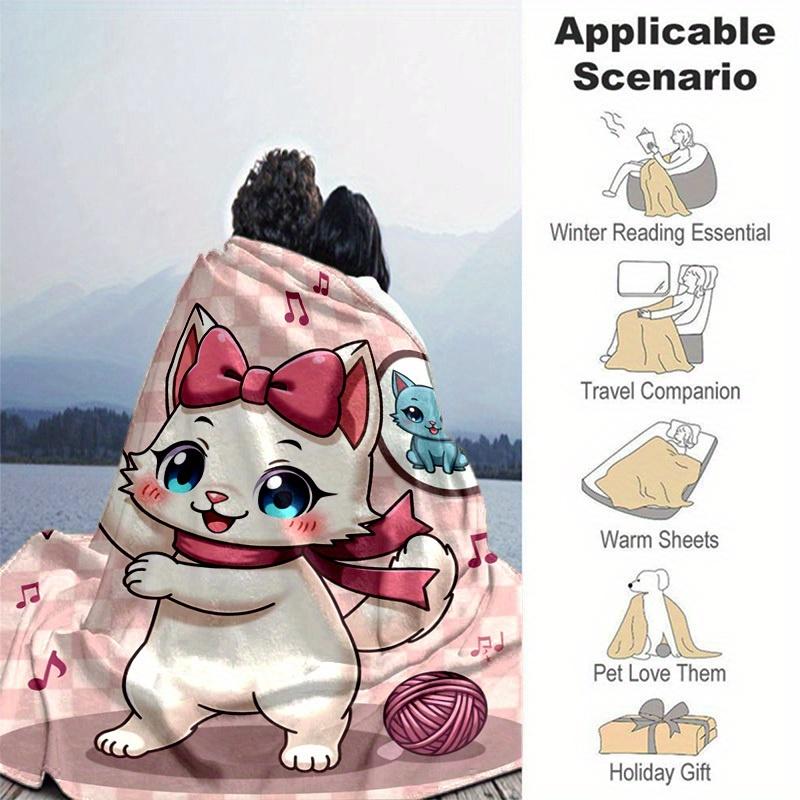 1pc Cute Cartoon Marie Cat, for Decorating Your Own Sofa and Living Room, Super Soft Flannel, for All Season Use, Bed, Couch, Office, Outdoo