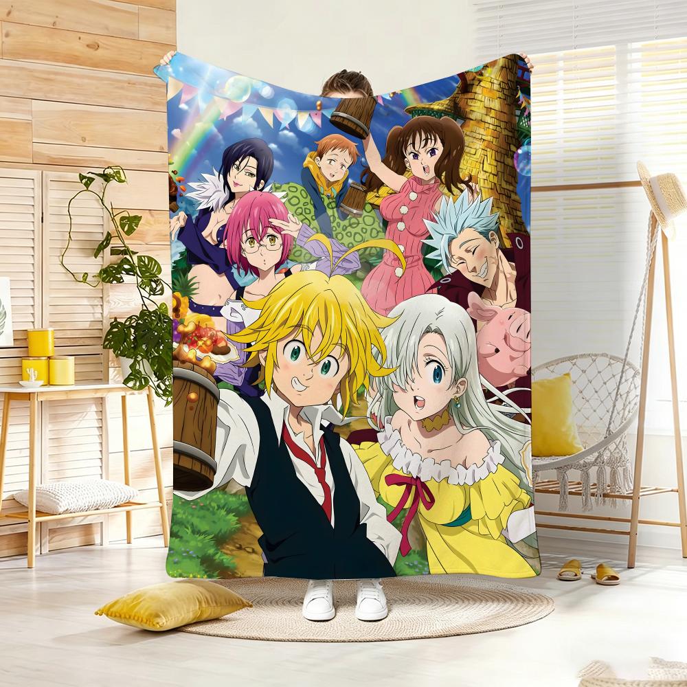 Magic Fantasy Anime TThe Seven Deadly Sins Throw Lightweight g Flannel Blanket Soft Skinfriendly for Summer Cooling