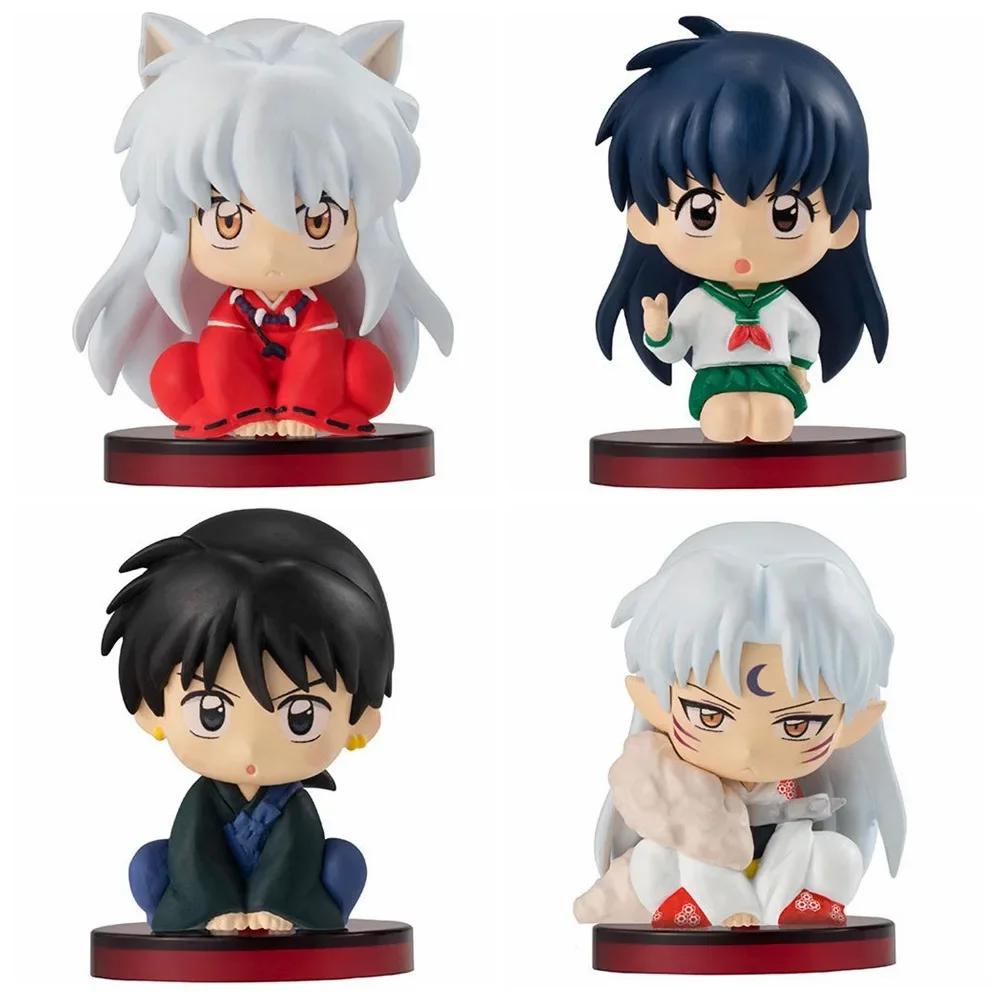 

4pcs/Set Anime INUYASHA Figure Toy Kikyo Sesshoumaru Higurashi Kagome Cartoon Doll Kids Gift 12cm