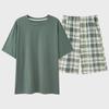 "2024 Men's Thin Cotton Short-Sleeve Pajama Set - Summer Style, Large Sizes Available"