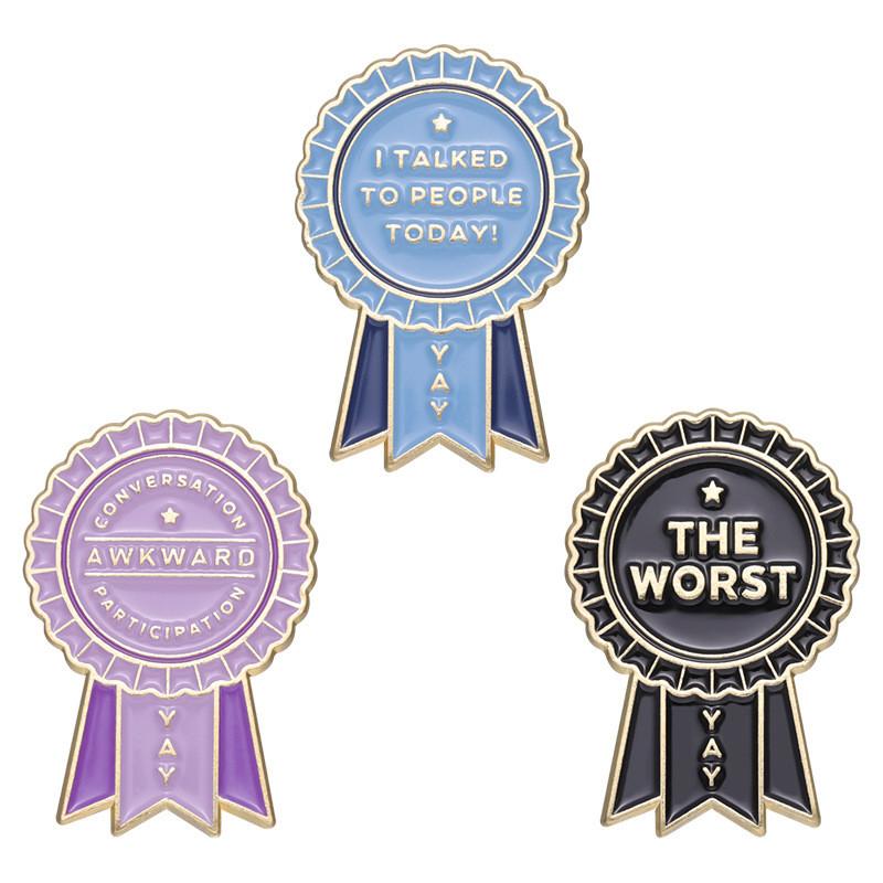 Playful Letter Colorful Pins Metal Brooches Unique Inspirational Accessories For Stylish Men And Women Fashion Statement