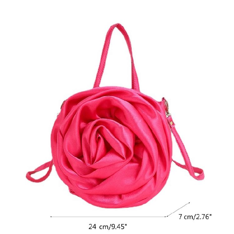 Shoulder Bag Clutch Bag 3D Rose Shape Crossbody Bag Handbag Fashion Tote