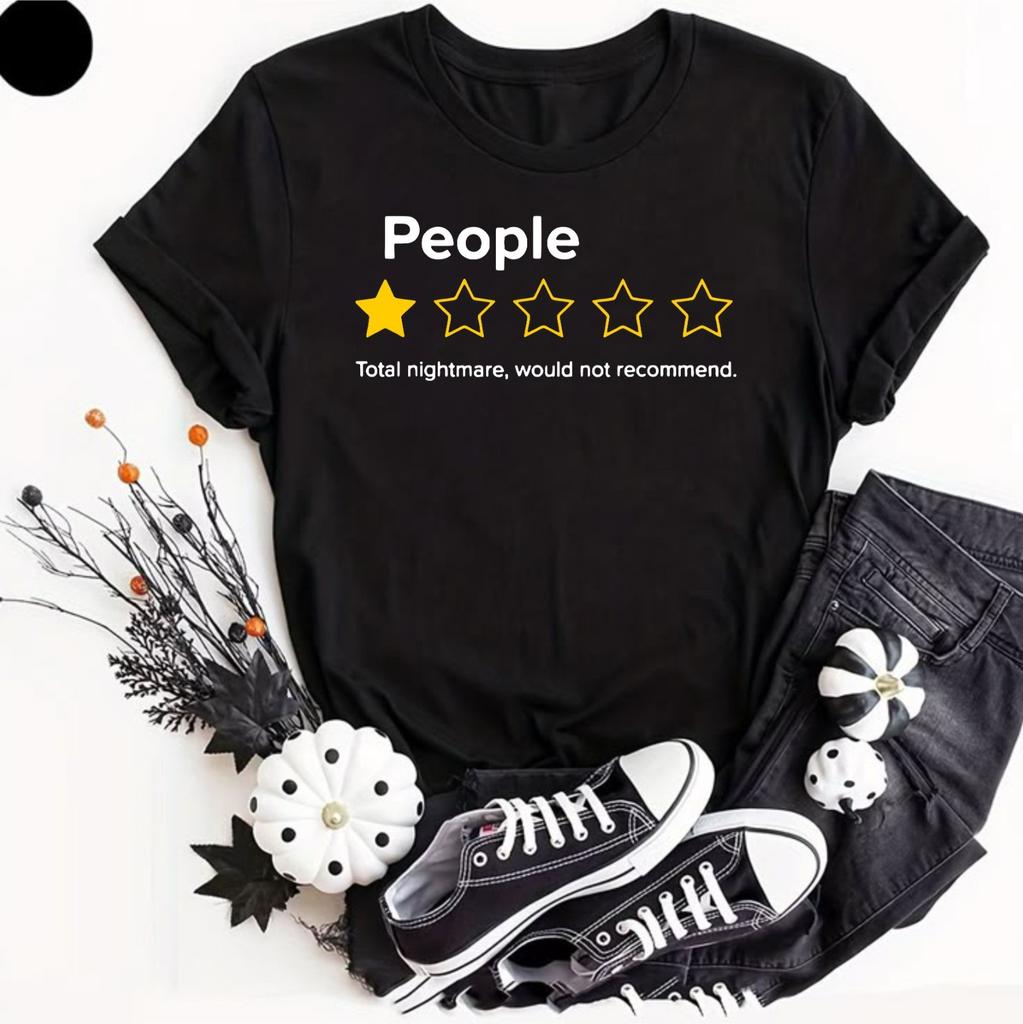 Leute 1 Stern Absoluter Albtraum Würde es Nicht Empfehlen Lustiges Unisex T-Shirt Top