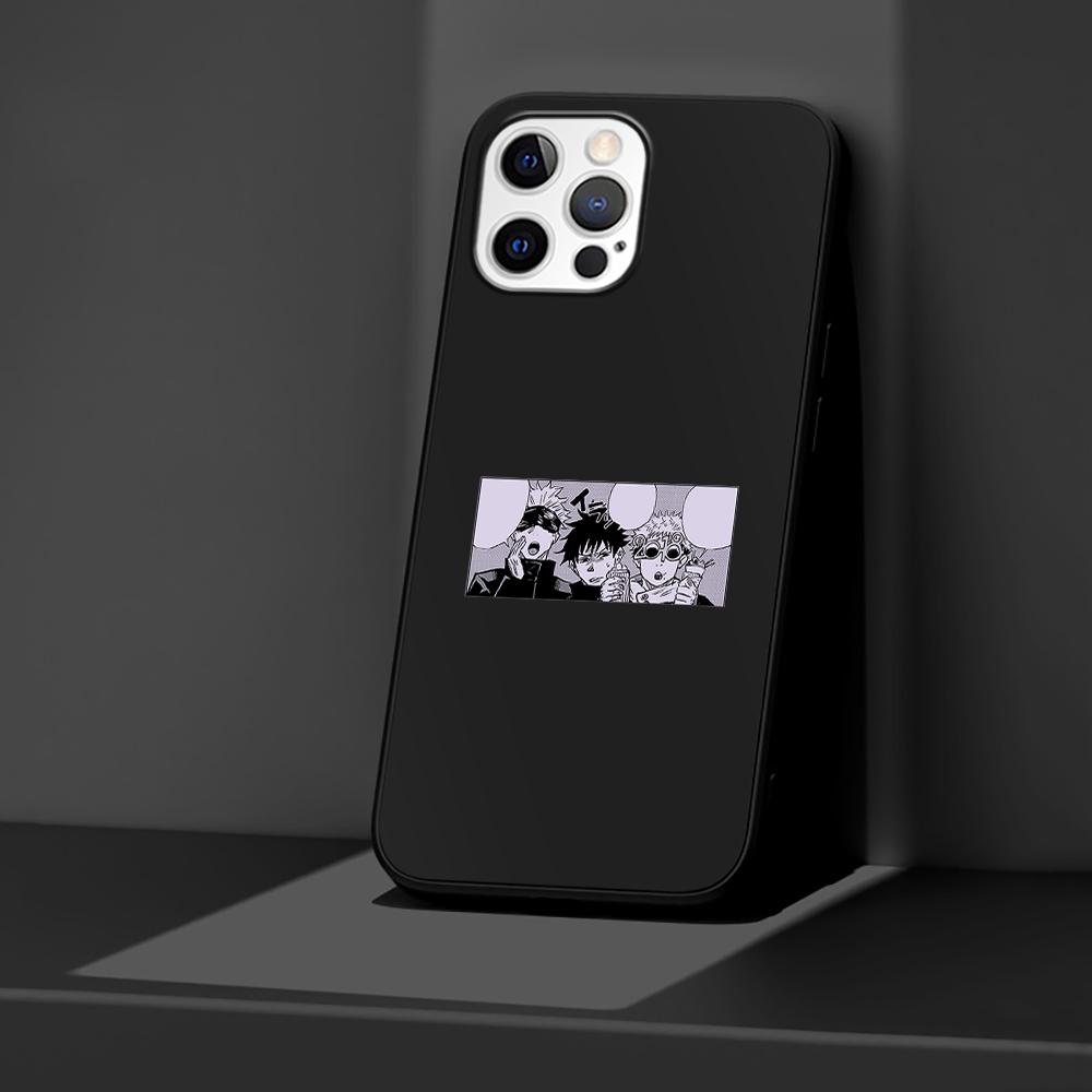 Phone Case for Apple iPhone 14 11 13 Pro Max 12 Mini XR 7 8 + SE 2020 XS 6 6s Plus 5 5s Cool Jujutsu Kaisen Silicone Black Cover