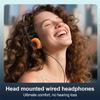 Retro Wired Over-ear Headphones Stereo Adjustable Headband Portable Headphones for Most Mobile Playback Devices Sports Earphones