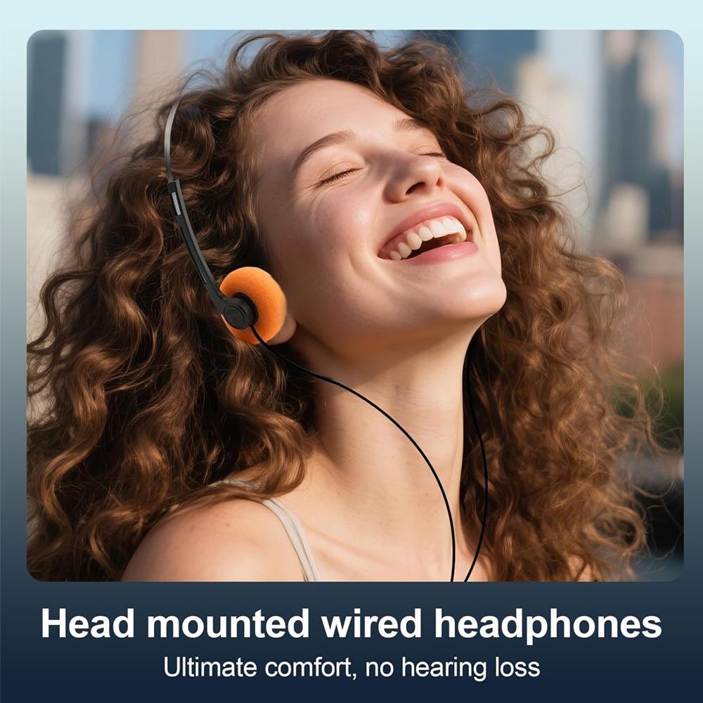 Retro Wired Over-ear Headphones Stereo Adjustable Headband Portable Headphones for Most Mobile Playback Devices Sports Earphones