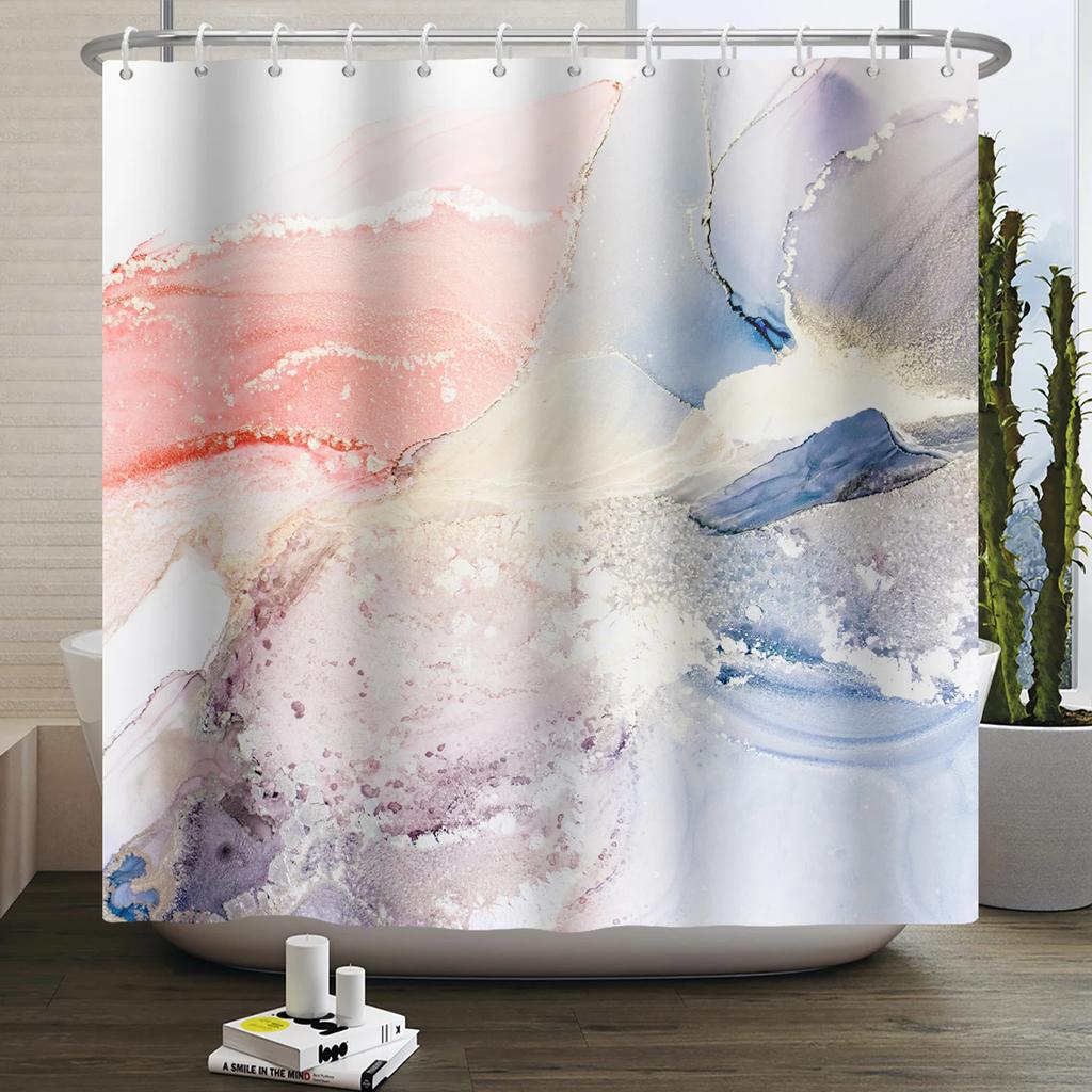 Marble Bathroom Curtain Abstract Modern Luxury Shower Curtain Waterproof Fabric Shower Curtain Bath Curtains With Hooks180x200