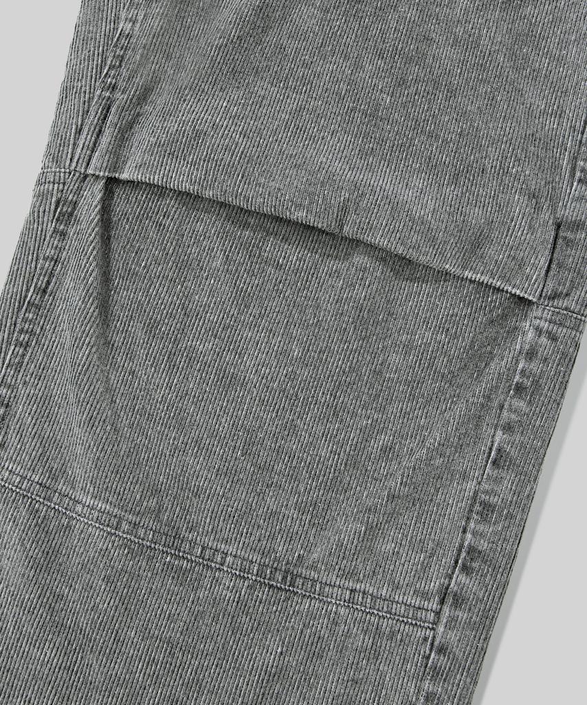 Beodeonteu Corduroy Cut-Out Layered Pants [Gray]