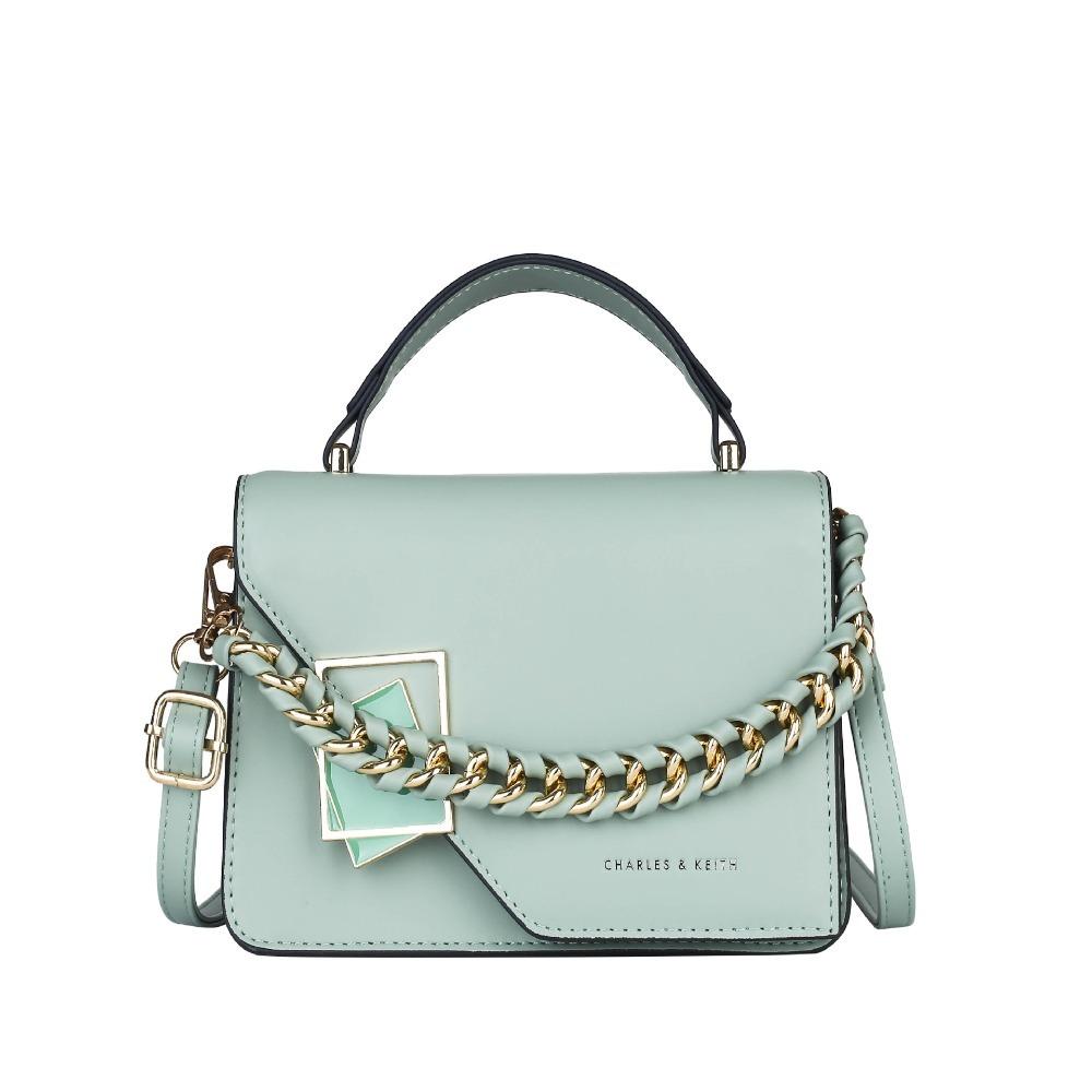 

Adjustable Women Crossbody Bag Korean Style Square Bag Retro Flap Handbag Go To Work зелёный