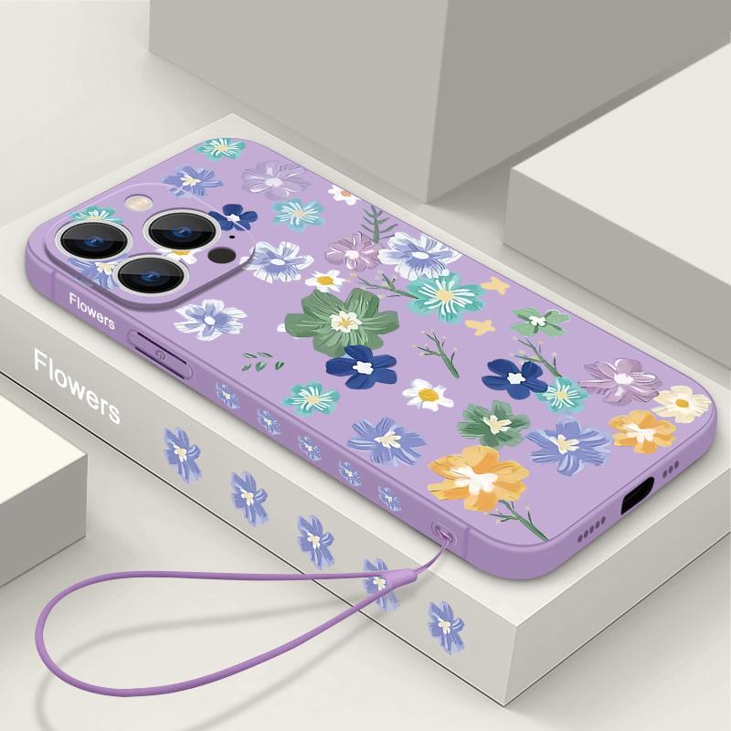 Flowers Print Magnetic Case For iPhone Air 16e 17 16 15 14 13 12 Pro Max 11 For Magsafe Wireless Charge Silicone Soft TPU Cover