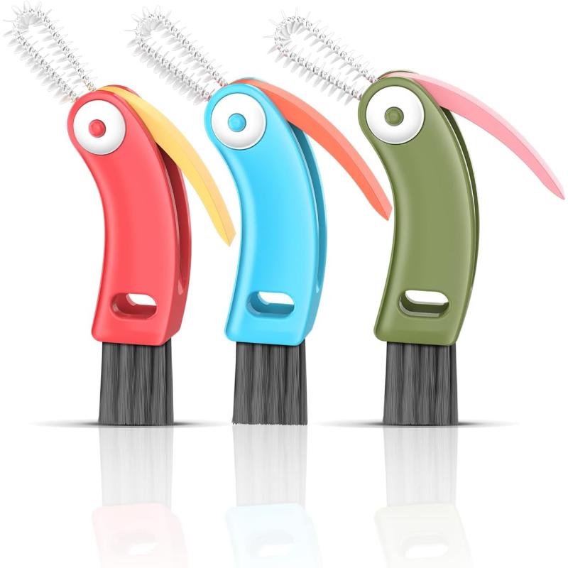 

Cup Lid Cleaning Brush for Travel Mugs Small Spaces Portable Durable Multifunctional Cleaning Brush Set Home Kitchen Tool 12.5*2.5cm білий