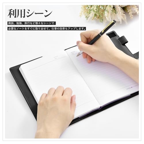 Wasenn A5 Notebook Cover, Leather Planner Cover, Holds 2 Books, Fits Thick Diaries, Spiral Notebooks, A5 Size, College Notebook, Book Cover, A5 Card S