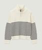 LMOOD Antwerp Stripe Ld Zip-Up Pullover Knit Ivory