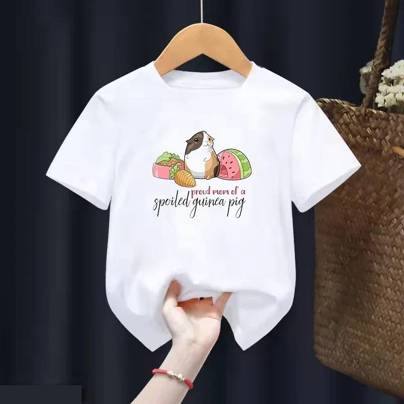 Love Capybara Animal Print T Shirt for Girls/Boys Funny Guinea Pig Tshirt Kawaii Kids Clothes Summer Tops Short Sleeve T-Shirt