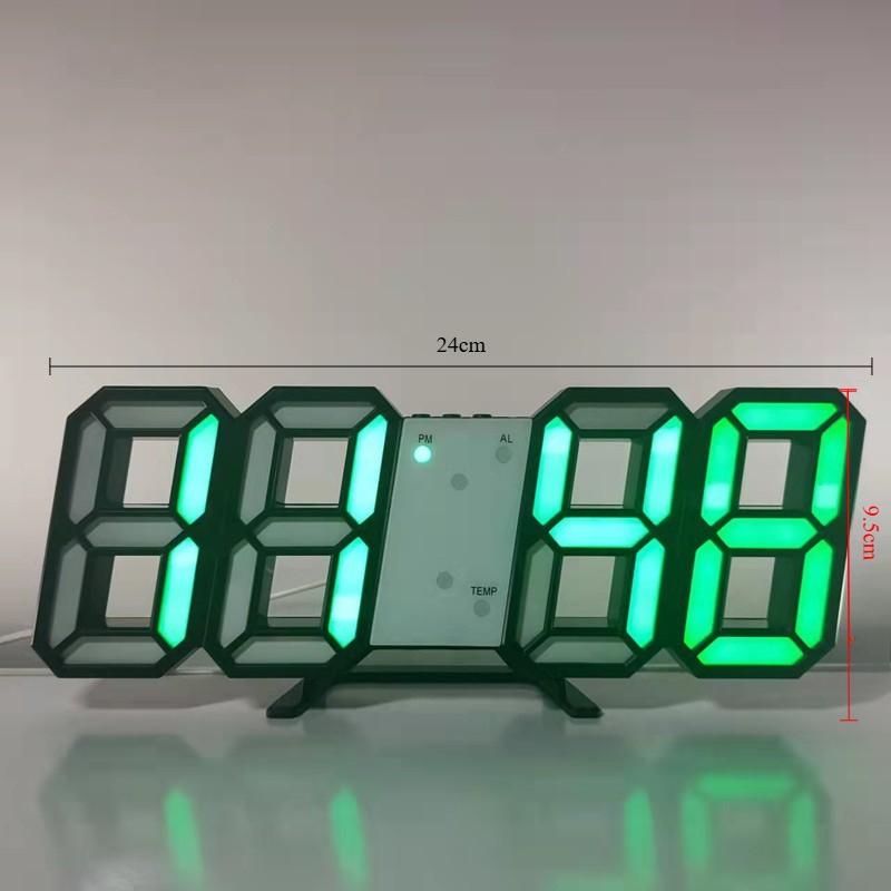 

3D Desk Clocks for Bedrooms Office Classroom Big Numbers Remote Alarm Cool White Light and Black Frameled clock
