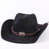 Popolare cappello da cowboy western classico in camoscio europeo e americano, cappello a tesa larga moda uomo e donna per l'ombra