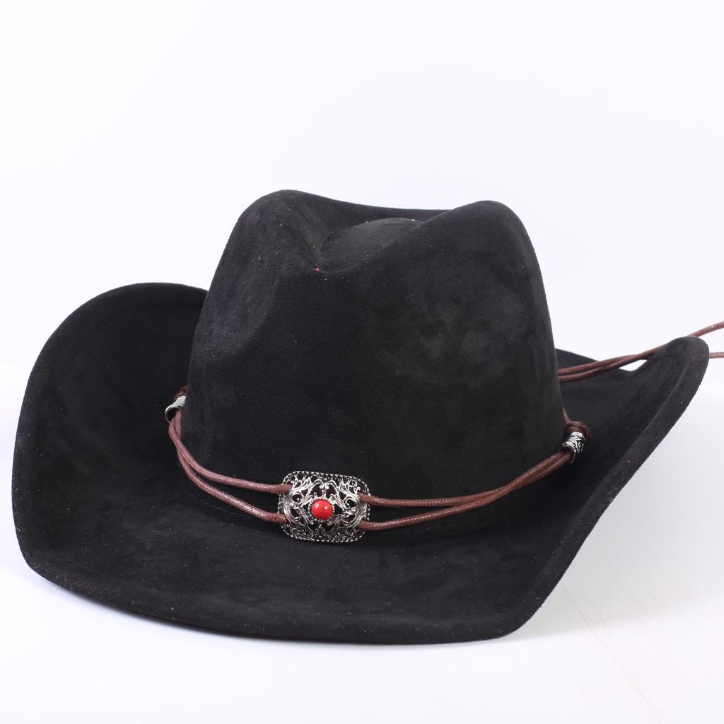 Popolare cappello da cowboy western classico in camoscio europeo e americano, cappello a tesa larga moda uomo e donna per l'ombra
