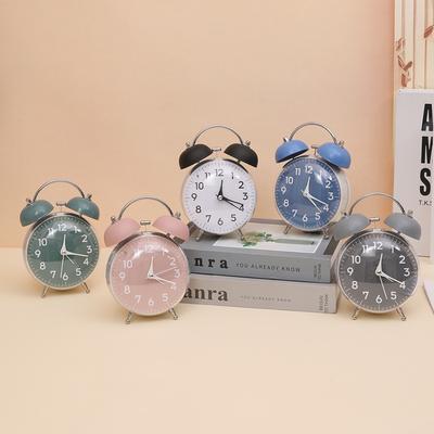 4-Zoll super laute Doppelglocken-Weckeruhr kreatives personalisiertes Zifferblatt klassischer leiser Studentenwecker GH823