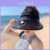 Summer Sun Protection Hat With Large Brim And Fan For Outdoor Activities